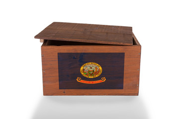 Wooden crate isolated on a white background