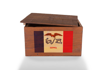 Wooden crate isolated on a white background
