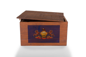 Wooden crate isolated on a white background