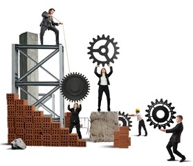 Teamwork of businesspeople