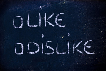 Fototapeta premium like vs dislike multiple choice test