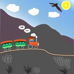 Train in the mountains