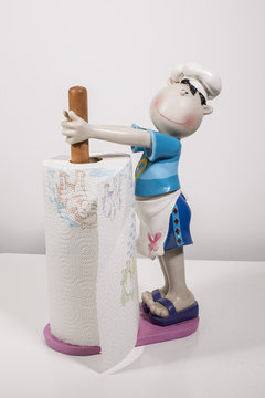 Rollo de celulosa para la cocina con mu&ntilde;eco de soporte