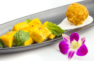Thai style dessert, Mango with sticky rice