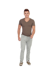 Fototapeta premium Casual young man walking
