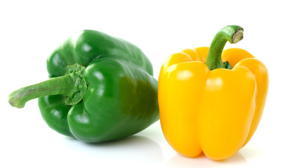 yellow green pepper onwhite background