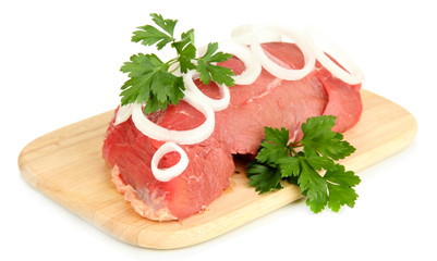 Raw beef meat isolated on white