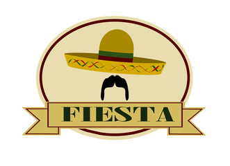fiesta banner template with man wearing sombrero