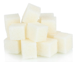 White sugar isolated on white