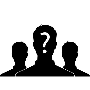 Group of anonymous man - silhouette 