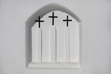 Ibiza Sant Carles de Peralta white church in Balearic