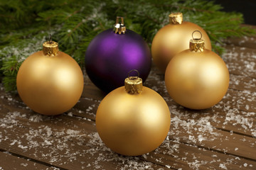 christmas  composition with color balls