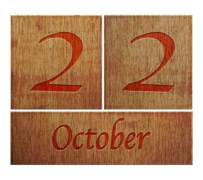 Wooden Calendar October 22.