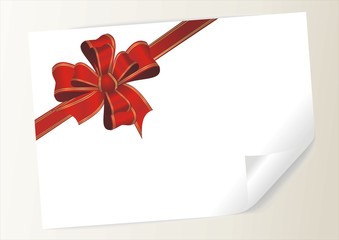 Papier mit roter Schleife