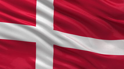 Fototapeta premium Flag of Denmark waving in the wind