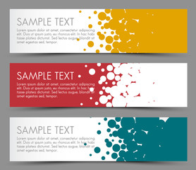 Simple colorful horizontal banners - with circle motive - obrazy, fototapety, plakaty