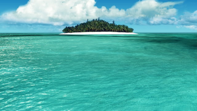 Sailing toward the tropical island