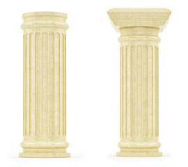 render of pillars, isolated on white