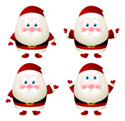 Set of cute Santa characters