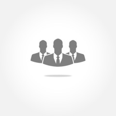 Three businessman vector icon