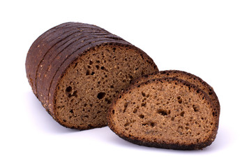Slices of bread isolated on white background