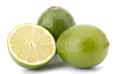 Fresh lime fruit Isolated on white background