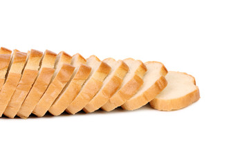 Sliced white loaf of bread.