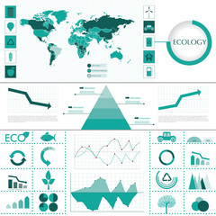 Obraz premium Ecology info graphics collection