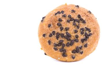 White isolated round chocolate Bread