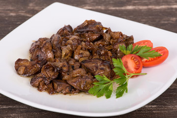 Fried chicken livers