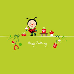 Ladybug Cake & Symbols Green