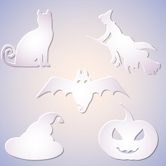 Vector Shadowed Symbol Set for Halloween