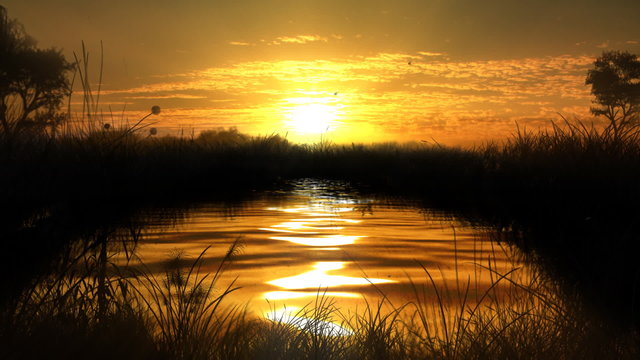 Lake at sunset / HD 1080p, loop