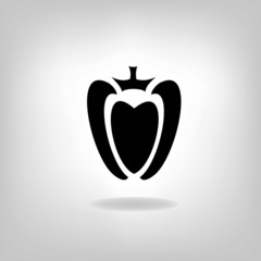 pepper vector isolated on light background.
