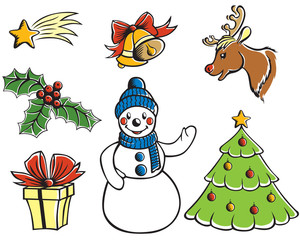 Christmas cartoon set