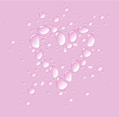 Drops heart. Vector.