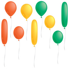 Orange, yellow and green balloons
