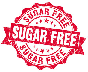 sugar free red grunge stampon white background