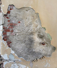Big Bear on the old wall