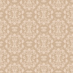Vector seamless damask floral pattern