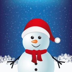 snowman  winter snowy background