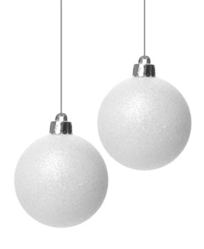 Weihnachtskugeln wei&szlig;