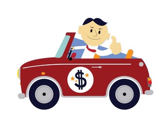 Business Concept Vector : Rich man's car