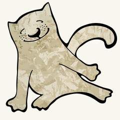 Happy cat. Vector art