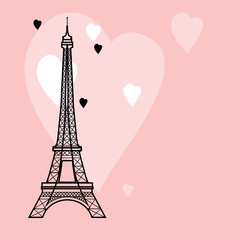 Fototapeta na wymiar vector illustration of the Eiffel Tower
