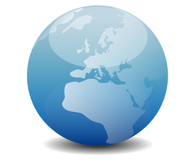 blue globe illustration