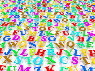 letters of the English alphabet.