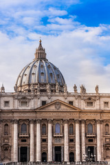 Fototapeta na wymiar St. Peter's Basilica in Vatican City in Rome, Italy.