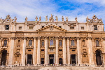 Fototapeta na wymiar St. Peter's Basilica in Vatican City in Rome, Italy.