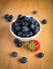 Blueberries and strawberry